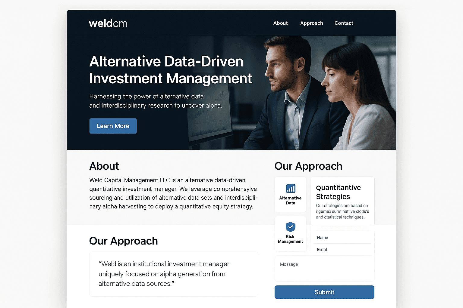 weldcm.com website mockup